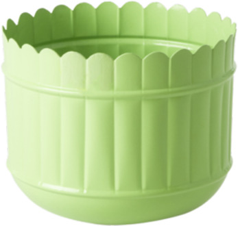 Rice metalen bloempot, formaat 12 x 14 cm., kleur groen