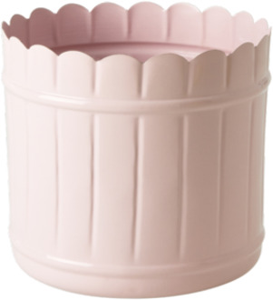Rice metalen bloempot, formaat 17 x 18 cm., kleur roze