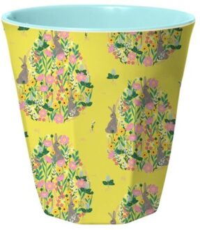 Rice pasen melamine beker bunny print geel