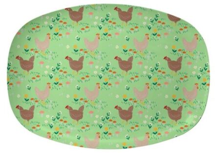 Rice pasen melamine bord vierkant hen print groen