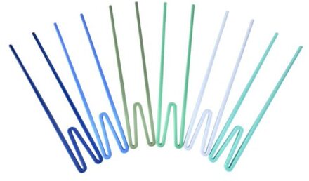 Rice plastic eetstokjes, blauw groen assorti