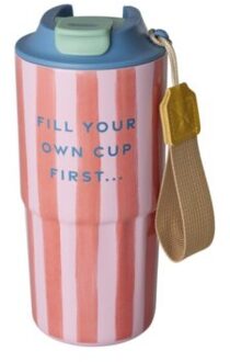 Rice rvs thermobeker met strepen, 550 ml