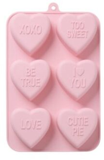 Rice siliconen bakvorm hartjes, zacht roze