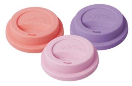 Rice siliconen deksel voor grote bekers, roze assorti