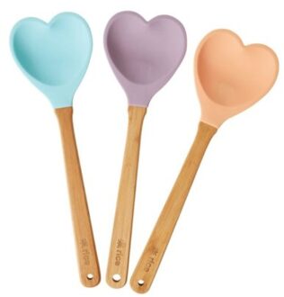 Rice siliconen lepel hartvormig assorti pastel