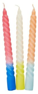 Rice spiraal kaars assorti - donker pastel