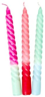 Rice spiraal kaars assorti - licht pastel