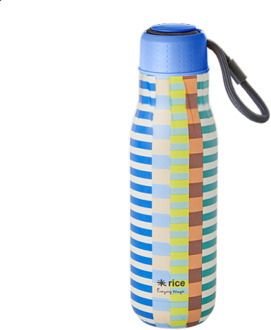 Rice Stainless Steel Thermo Drinking Bottle 500 ml - Blue and Green Summer Stripe