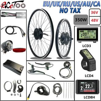 RICETOO 36V/48V 350W Ebike Conversion Kit Front Drive Hub Motor Electric Bicycle Motor Wheel KT Display Whole Waterproof Cable