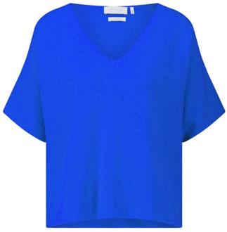 Rich & Royal Naadloos Kasjmiermix Gebreid Shirt Rich & Royal , Blue , Dames - Xl,L,M,S,Xs