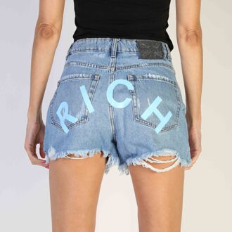 Richmond Denim Shorts Met Gescheurde Zoom Lichtblauw - EU 40 / UK 12