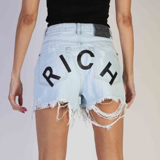 Richmond Gescheurde Zoom Denim Shorts Lichte Wasbeurt Lichtblauw - EU 44 / UK 16