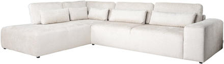 Richmond Interiors Richmond 3-zits Hoekbank 'Lund' Links, Chenille, kleur Crème