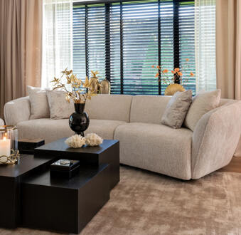 Richmond Interiors Richmond Bank 'Armand' Chenille, kleur Crème