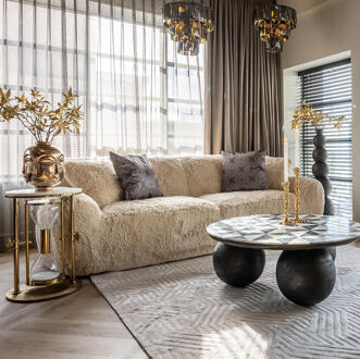 Richmond Interiors Richmond Bank 'Comfy' Fluffy 241cm, kleur Zand