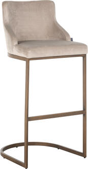 Richmond Interiors Richmond Barstoel 'Bolton' Velvet, kleur Khaki (zithoogte 77cm) Khaki / Goud