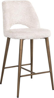 Richmond Interiors Richmond Barstoel 'Delphine' Chenille, kleur Crème (zithoogte 66,5cm)