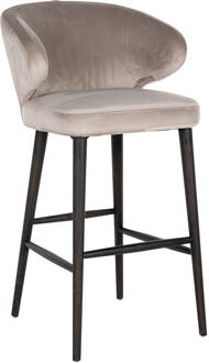 Richmond Interiors Richmond Barstoel 'Indigo' Velvet, kleur Khaki (zithoogte 78cm)