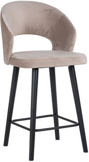 Richmond Interiors Richmond Barstoel 'Savoy' Velvet, kleur Khaki (zithoogte 68cm)
