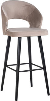 Richmond Interiors Richmond Barstoel 'Savoy' Velvet, kleur Khaki (zithoogte 82cm)