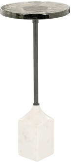 Richmond Interiors Richmond Bijzettafel 'Aurora' Glas en marmer, Ø27cm - 27 cm