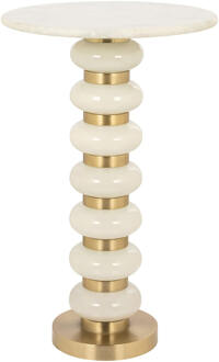 Richmond Interiors Richmond Bijzettafel 'Barbara' Marmer, kleur Wit