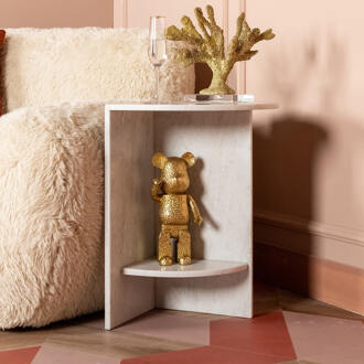 Richmond Interiors Richmond Bijzettafel 'Lansky' Marmer, 51 x 35cm Beige