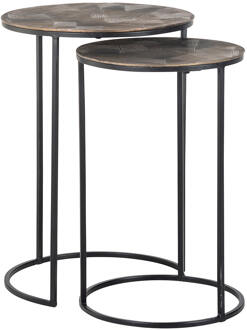 Richmond Interiors Richmond Bijzettafel 'Tulum' Set van 2 stuks, kleur Brushed Gold