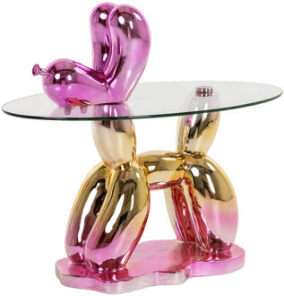 Richmond Interiors Richmond Bijzettafel 'Usha' Glas, 67 x 49cm Roze