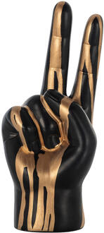 Richmond Interiors Richmond Decoratie 'Hand' Peace, kleur Zwart/Goud