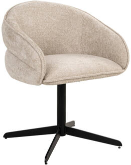 Richmond Interiors Richmond Draaibare Eetkamerstoel 'Angelina' Chenille, kleur Cream