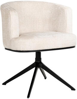 Richmond Interiors Richmond Draaibare Eetkamerstoel 'Cheyenne' Chenille, kleur Off White