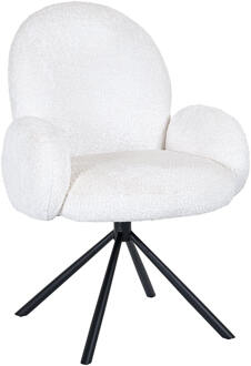 Richmond Interiors Richmond Draaibare Eetkamerstoel 'Jolie' Sheep, kleur Wit