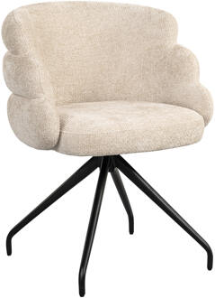 Richmond Interiors Richmond Draaibare Eetkamerstoel 'Kayla' Chenille, kleur Crème