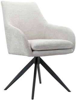 Richmond Interiors Richmond Draaibare Eetkamerstoel 'Lisonne' Chenille, kleur Crème Cream