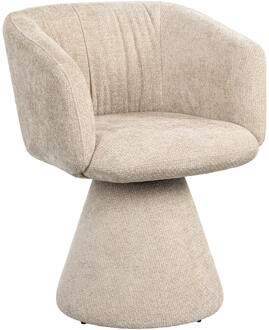 Richmond Interiors Richmond Draaibare Eetkamerstoel 'Madeline' Chenille, kleur Crème