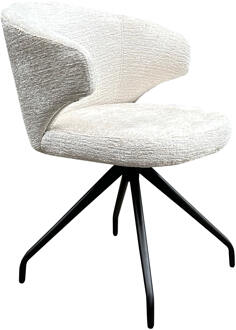 Richmond Interiors Richmond Draaibare Eetkamerstoel 'Milly' Chenille, kleur Crème
