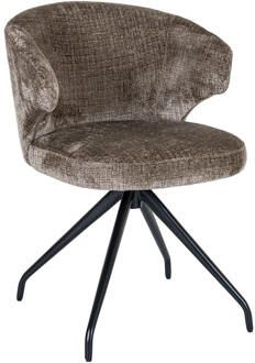 Richmond Interiors Richmond Draaibare Eetkamerstoel 'Milly' Chenille, kleur Stone