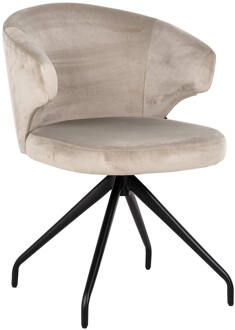 Richmond Interiors Richmond Draaibare Eetkamerstoel 'Milly' Velvet, kleur Khaki
