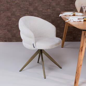 Richmond Interiors Richmond Draaibare Eetkamerstoel 'Zendaya' Chenille, kleur Beige