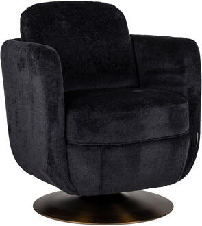 Richmond Interiors Richmond Draaibare Fauteuil 'Turner' Chenille, kleur Zwart