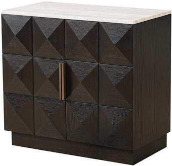 Richmond Interiors Richmond Dressoir 'Claremont' Eiken en travertin, 85cm Bruin