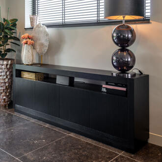 Richmond Interiors Richmond Dressoir 'Oakura' Eikenhout 240cm, kleur zwart - 240 cm