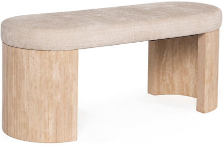 Richmond Interiors Richmond Eetkamerbank 'Gallice' Travertin en chenille, 120cm Beige