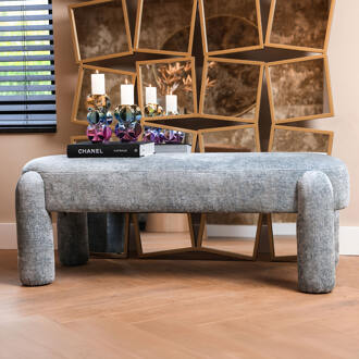 Richmond Interiors Richmond Eetkamerbank 'Holly' Chenille, kleur Lichtblauw