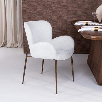 Richmond Interiors Richmond Eetkamerstoel 'Amber' Chenille, kleur Crème