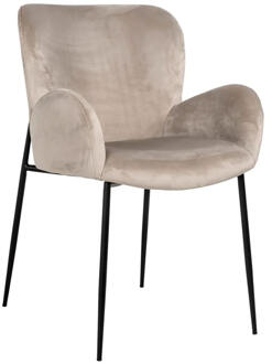 Richmond Interiors Richmond Eetkamerstoel 'Amber' Velvet, kleur Khaki