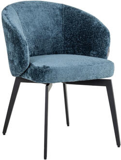 Richmond Interiors Richmond Eetkamerstoel 'Amphara' Chenille, kleur Blauw