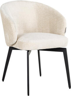 Richmond Interiors Richmond Eetkamerstoel 'Amphara' Chenille, kleur Wit