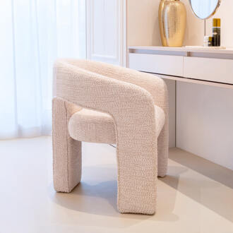 Richmond Interiors Richmond Eetkamerstoel 'Belle' Chenille, kleur Crème